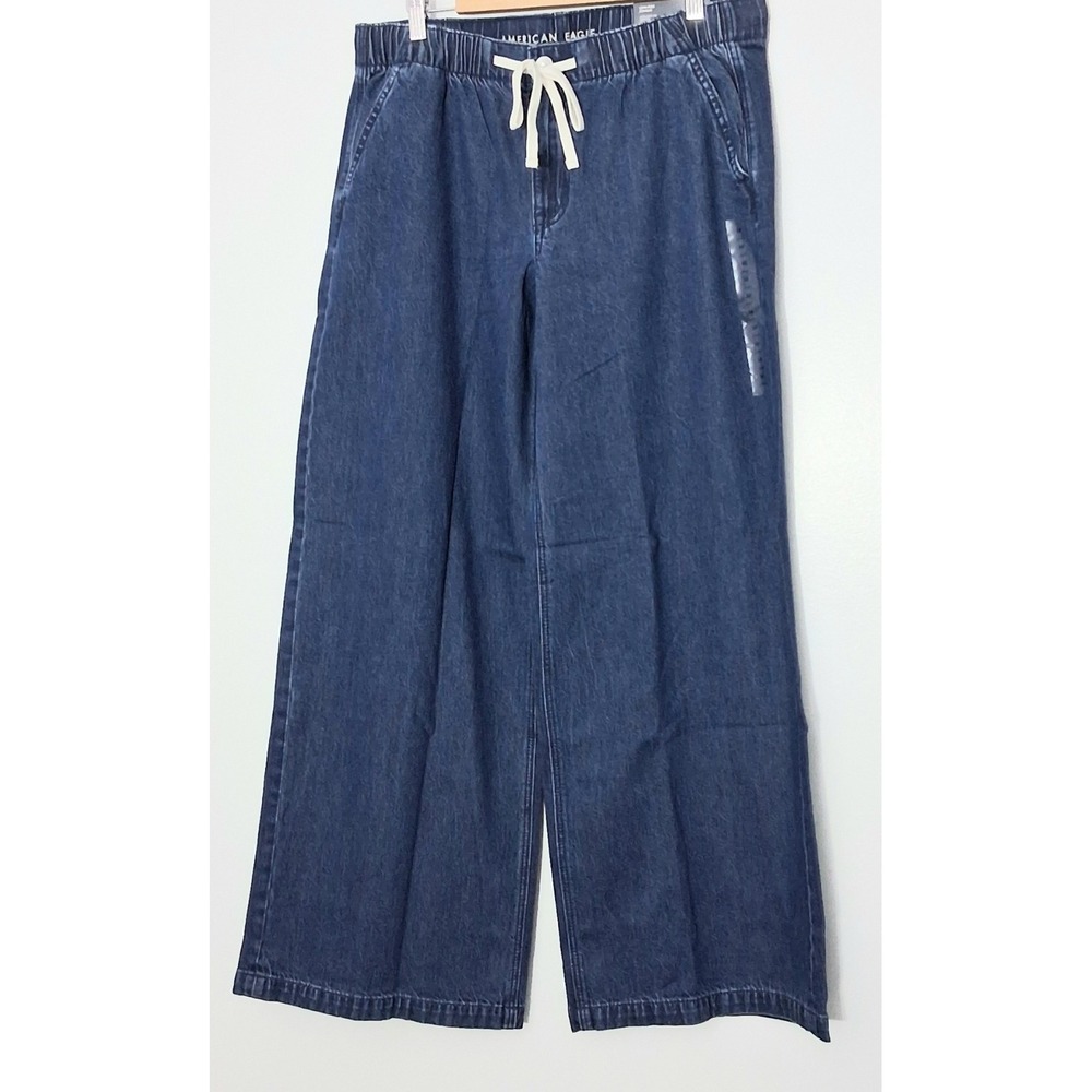 American Eagle Outfitters Dark Blue Wide Leg Jeans